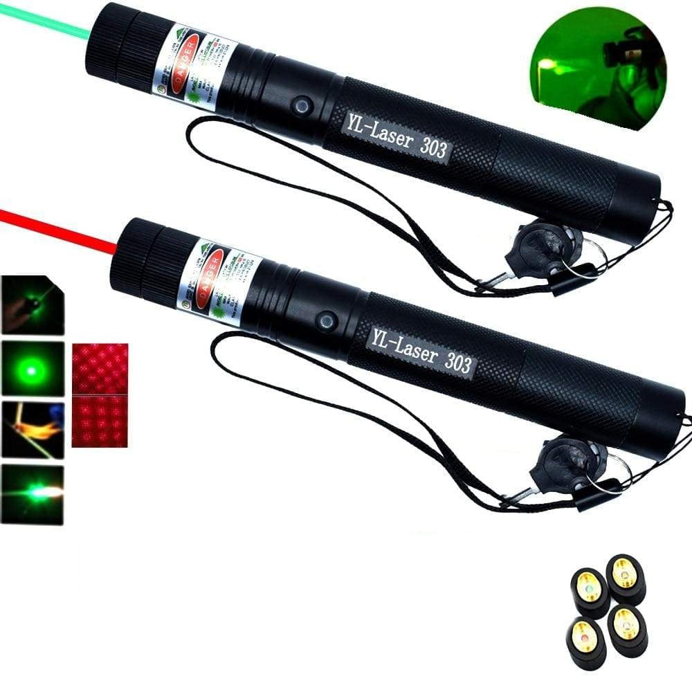 "Ljusgrön kraftfull Laserpekare 303 med robust design och lång räckvidd för presentationer och stjärnskådning."
