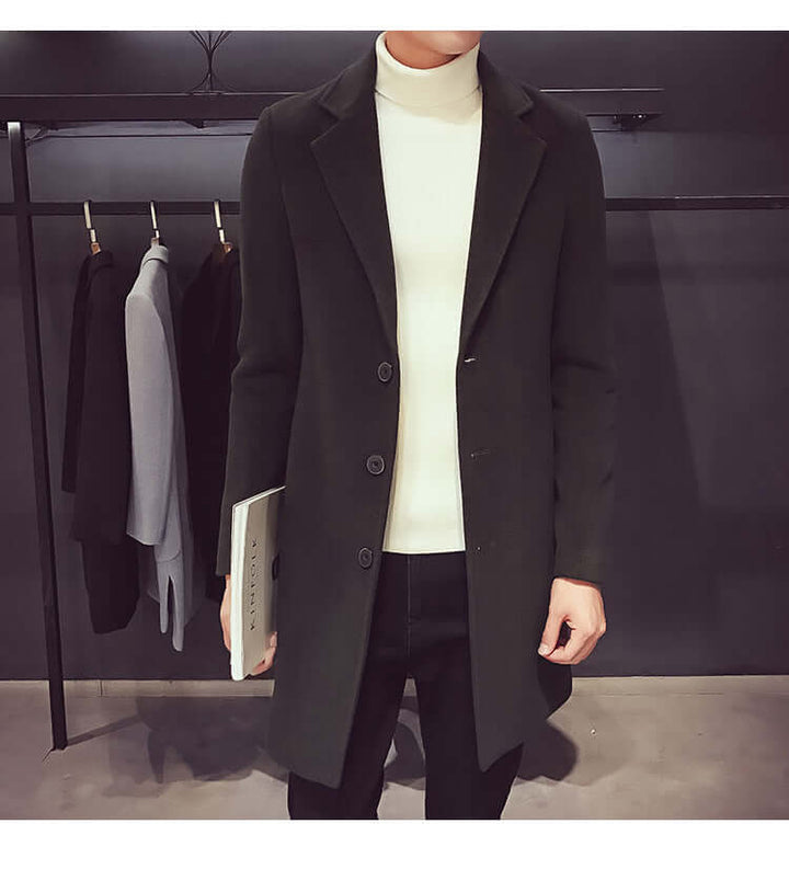 Long Slim Fit Business Coat för Män - Stil, Funktion och Komfort - Glowseva