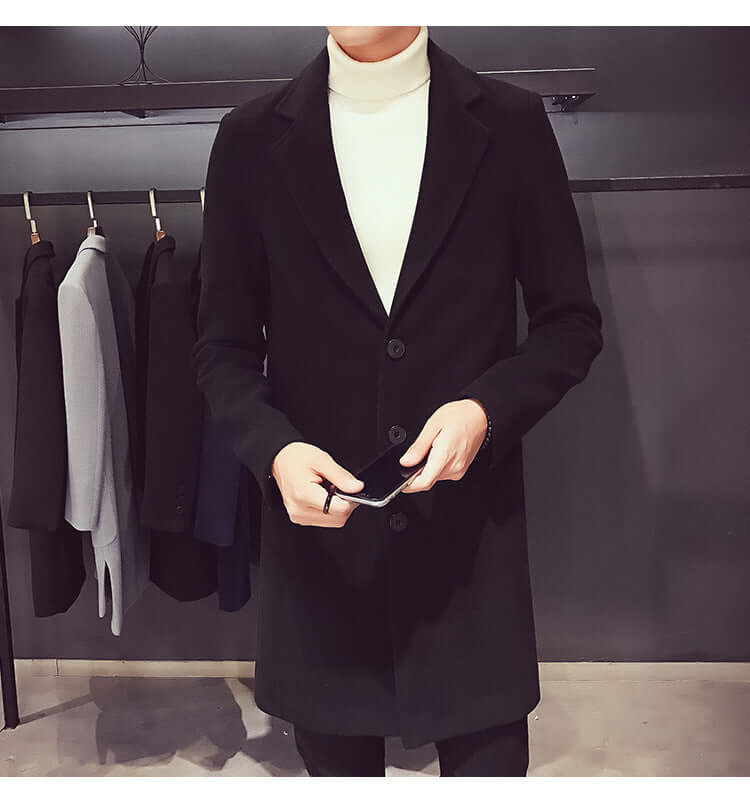 Long Slim Fit Business Coat för Män - Stil, Funktion och Komfort - Glowseva