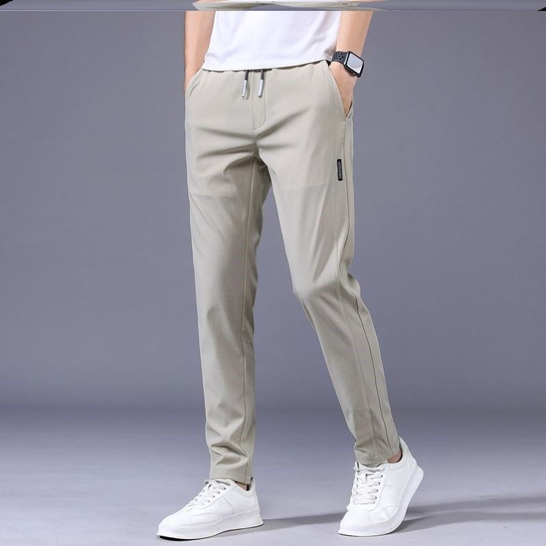 "Lösa rak sweatpants för män i koreansk stil, avslappnad passform, flerfärgade alternativ, idealiska för stil och komfort."