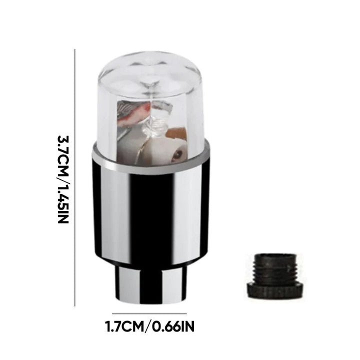 "Lysande LED-belysning för däckventiler i blå, röd, grön och flerfärgad; förbättrar stil och säkerhet."