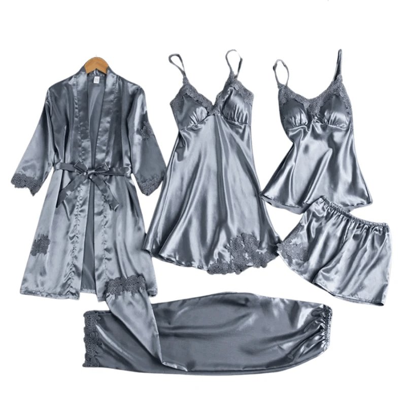 Lyxigt 5 - i - 1 satin nattklädesset - Glowseva
