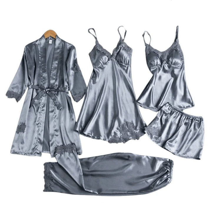 Lyxigt 5 - i - 1 satin nattklädesset - Glowseva