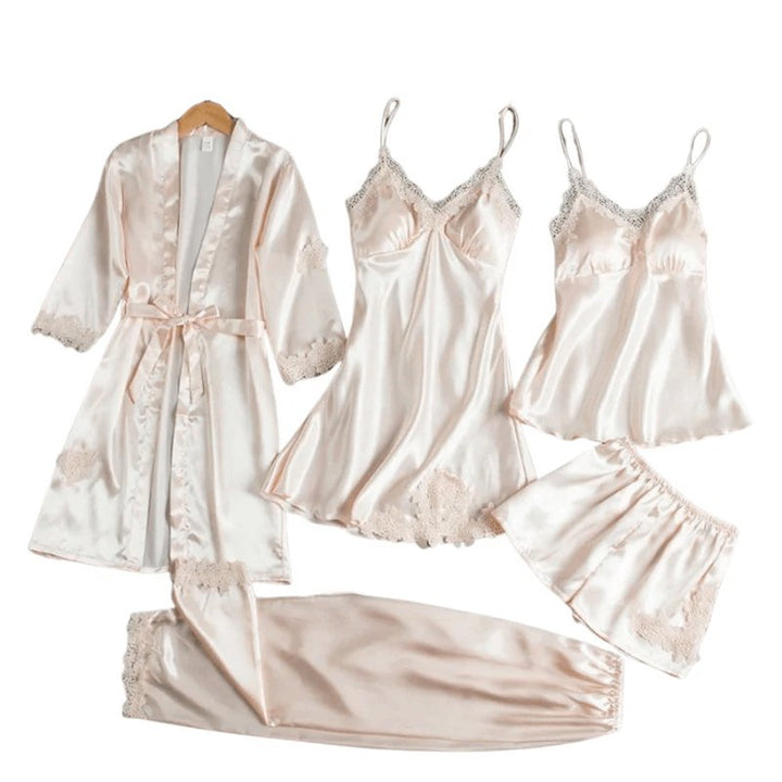 Lyxigt 5 - i - 1 satin nattklädesset - Glowseva