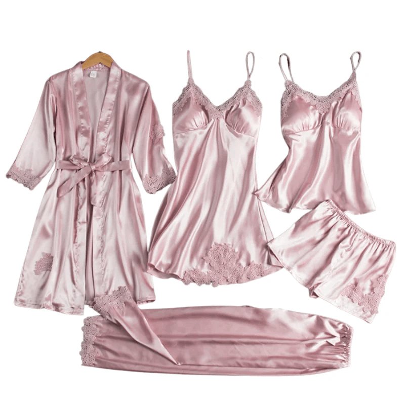 Lyxigt 5 - i - 1 satin nattklädesset - Glowseva