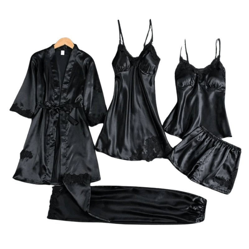 Lyxigt 5 - i - 1 satin nattklädesset - Glowseva