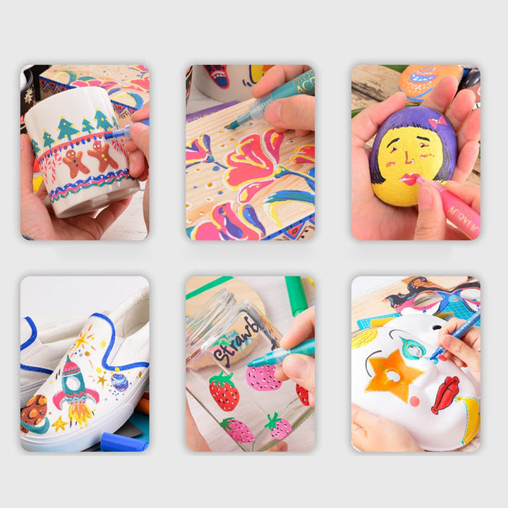 "Magic Manikyr Markör-set 12 färger, eleganta pennor för nagelkonst med ultrafina spetsar och livliga färger, nageldesign."