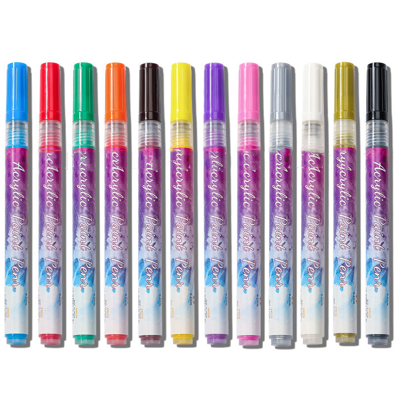 "Magic Manikyr Markör-set 12 färger, eleganta pennor för nagelkonst med ultrafina spetsar och livliga färger, nageldesign."