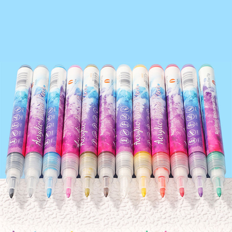 "Magic Manikyr Markör-set 12 färger, eleganta pennor för nagelkonst med ultrafina spetsar och livliga färger, nageldesign."