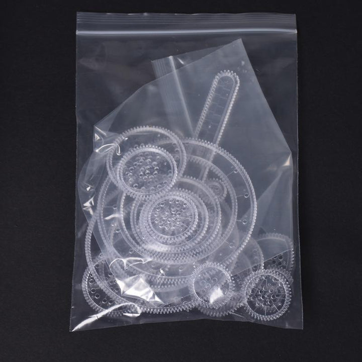 Magisk blomsterlinjal för barn, vit plast, 22 delar för kreativa ritarbeten, främjar fantasi och kognitiv utveckling.