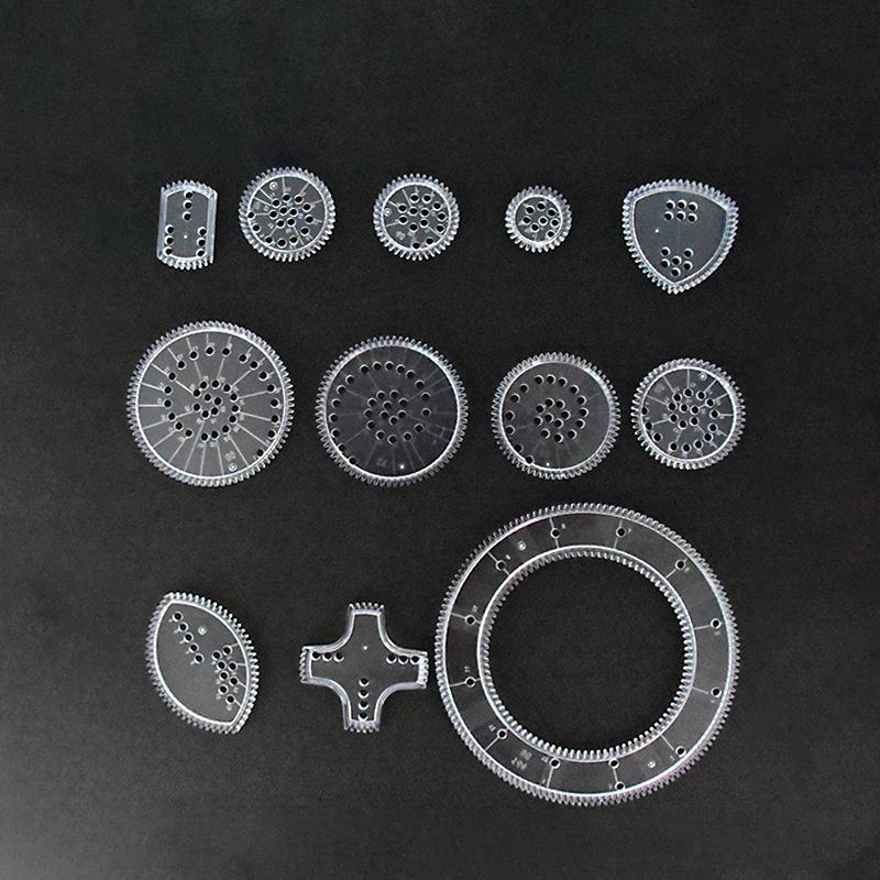 Magisk blomsterlinjal för barn, vit plast, 22 delar för kreativa ritarbeten, främjar fantasi och kognitiv utveckling.