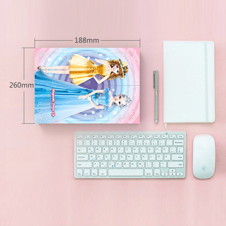 "Magnetisk klä upp-docka för barn, lättburen järnlåda, färgglada kläder och tillbehör, lekvänlig från 3 år."