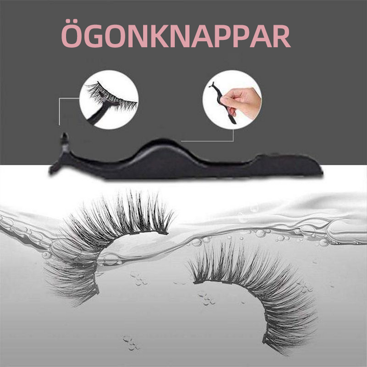 "Magnetiska återanvändbara ögonfransar med eyeliner, 5 magneter per frans, naturligt stilrent utseende"