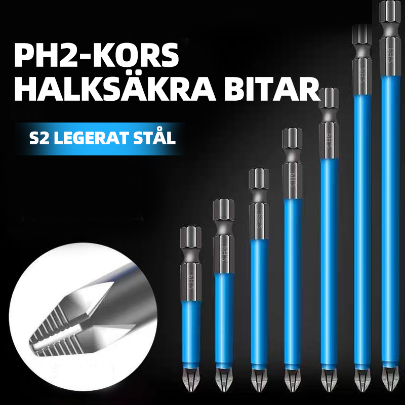 "Magnetiska skruvbits i S2 stål, silver och blå färg, med magnetiskt huvud för trä- och maskinreparationer, set om 7-21."