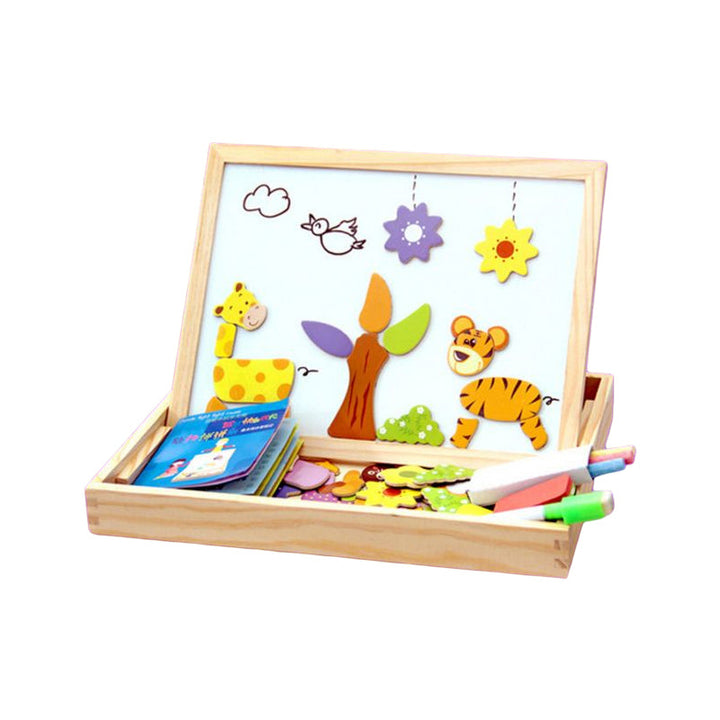 "Magnetiskt djurpussel ritbord för barn med målarverktyg och färgglada magneter, leksak för kreativ lek"