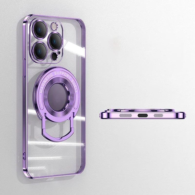 "Magnetiskt iPhone-skal med hållare, TPU-material, anti-gulning, flera färger, stilrent och funktionellt för daglig användnin