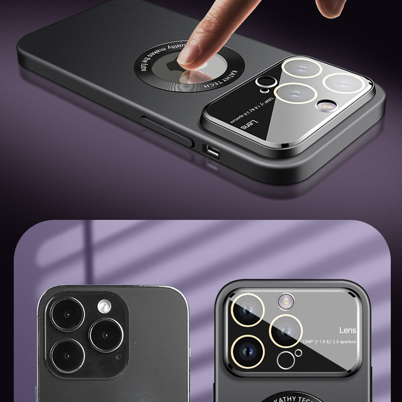 "Magnetiskt iPhonefodral med starkt skydd, 360-graders skydd, kristallklar design, laddstöd, dammtät funktion."
