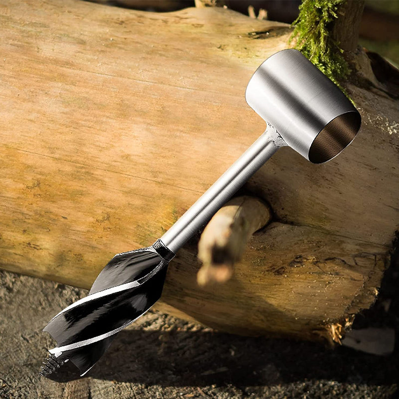 "Manuell handborr med robust design för överlevnad, camping och träborrning i vildmarken, perfekt för bushcraft."