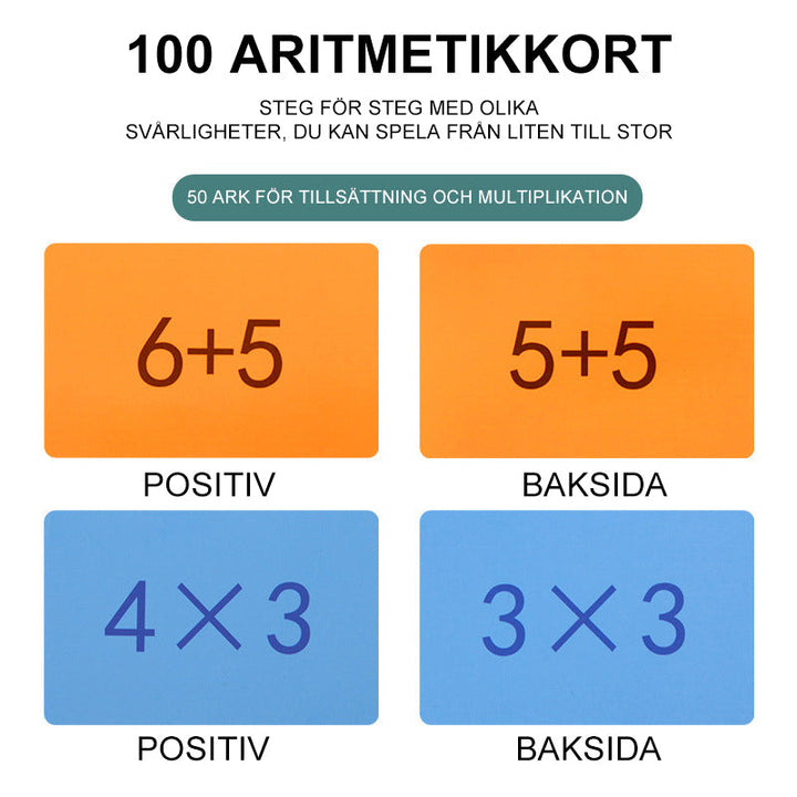 "Matematiskt barnspel i trä med magnetisk design, innehåller kort och schackpjäser för lärande och spelupplevelse."