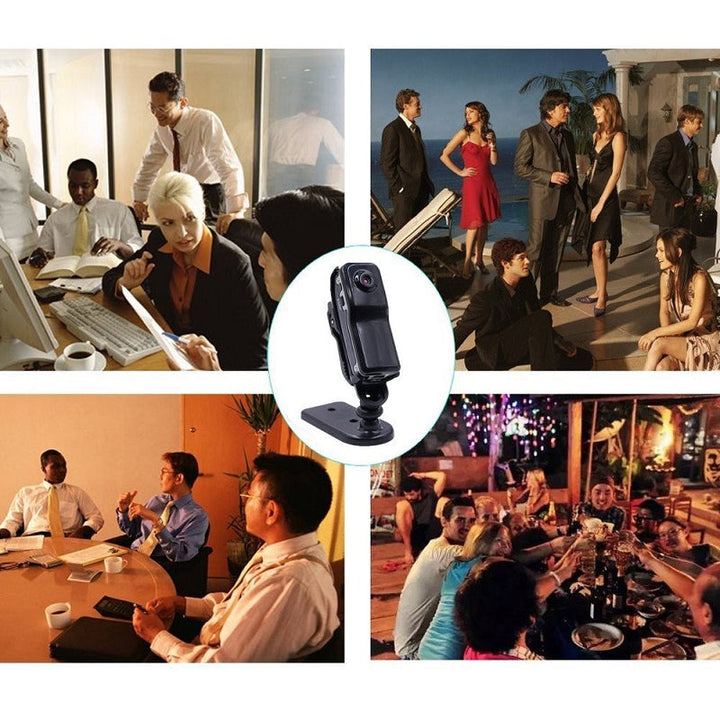 "MD80 mini fickkamera, liten och portabel, svart kompakt enhet med metallfinish för enkel videoinspelning och övervakning."