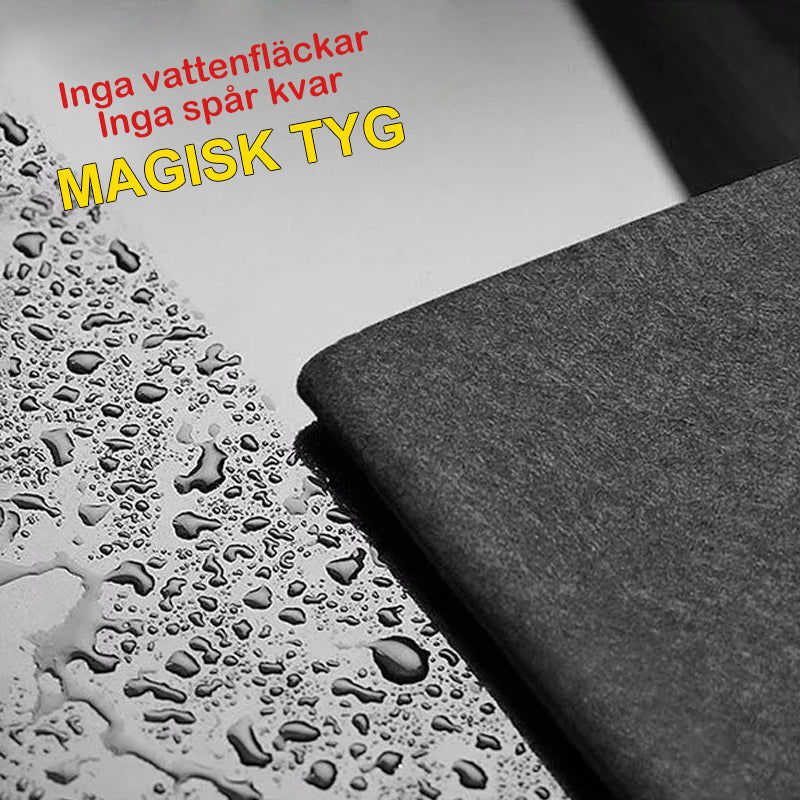 "Mikrofiber rengöringsduk grå, streckfri, 30x30 cm, för speglar och fönster. Tät fiberstruktur. Rengöring utan kemikalier."