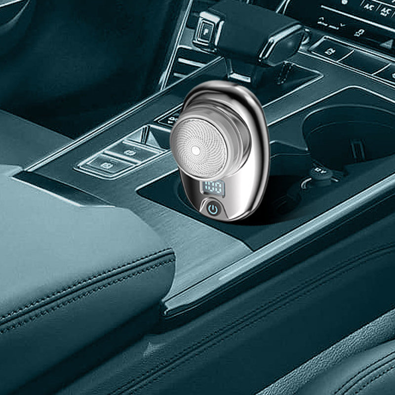 "Mini bärbar rakapparat i elegant design för män och kvinnor, kompakt och kraftig med 15 roterande blad."