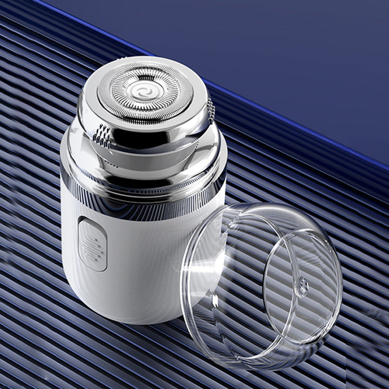 "Mini bärbar rakapparat med elegant design, kompakt storlek, dubbla ringblad och batteridriven funktion för både män & kvinno