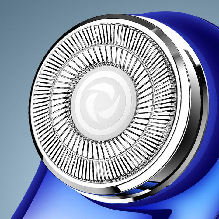 "Mini elektrisk rakapparat med smart digital display och kompakt design för effektiv herrrakning."