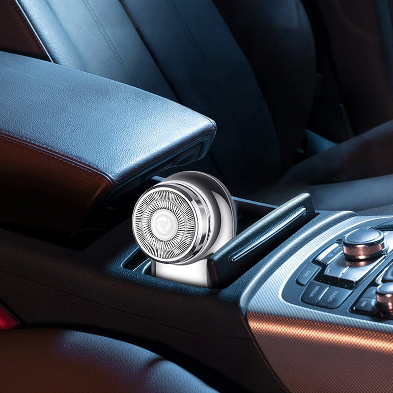 "Mini elektrisk rakapparat med smart digital display och kompakt design för effektiv herrrakning."