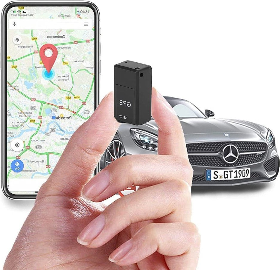 "Mini GPS-spårare, kompakt med stark magnetbas, diskret design för fordon och väskor, realtidsspårning."