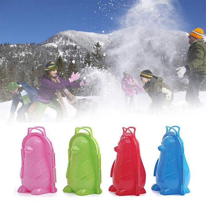 "Mini snögubbeform i färger röd, blå, grön och rosa, perfekt för att skapa små snögubbar för lek utomhus."