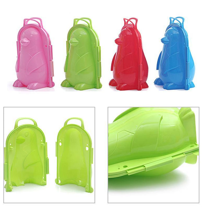 "Mini snögubbeform i färger röd, blå, grön och rosa, perfekt för att skapa små snögubbar för lek utomhus."