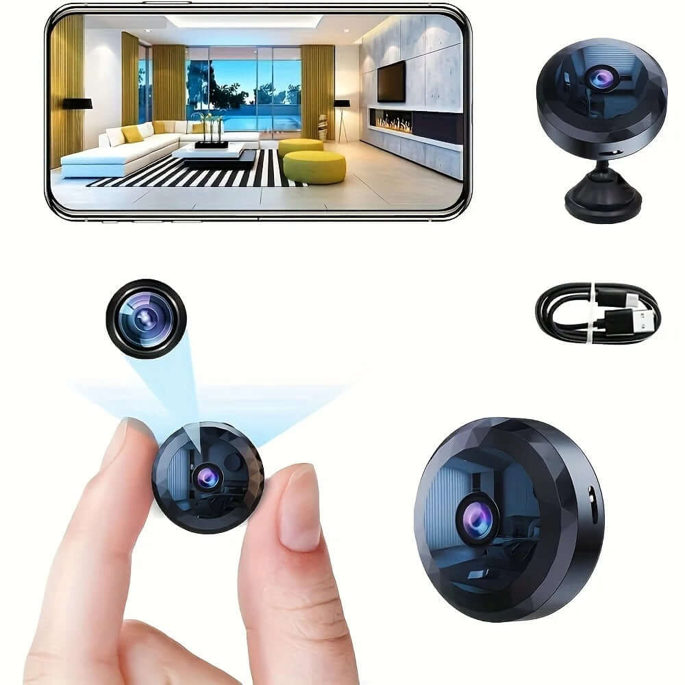 Mini WiFi - Kamera 1080P HD med Mörkerseende och Rörelsevarningar - Glowseva