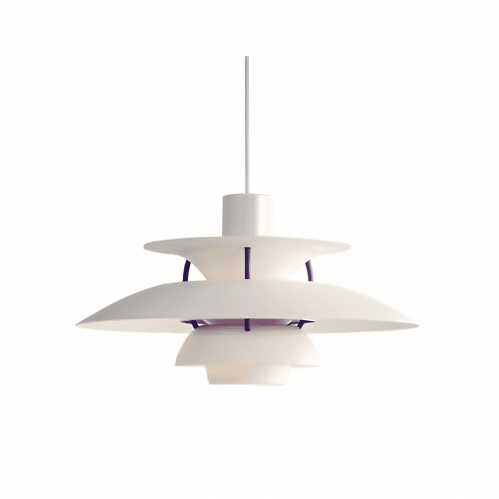 "Minimalistisk nordisk taklampa i metall, blått/grått, rund design, för elegant modern belysning i hemmet."