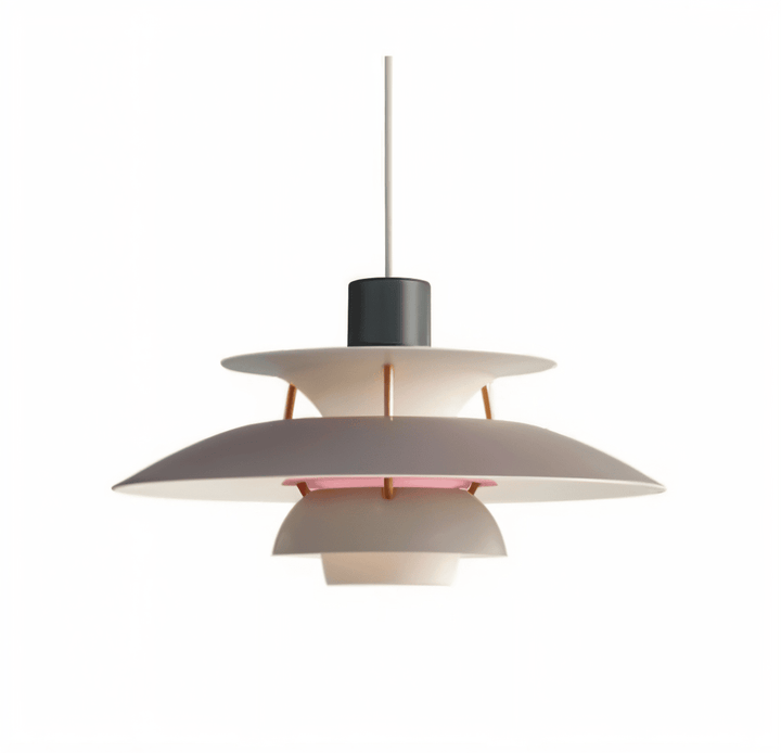 "Minimalistisk nordisk taklampa i metall, blått/grått, rund design, för elegant modern belysning i hemmet."