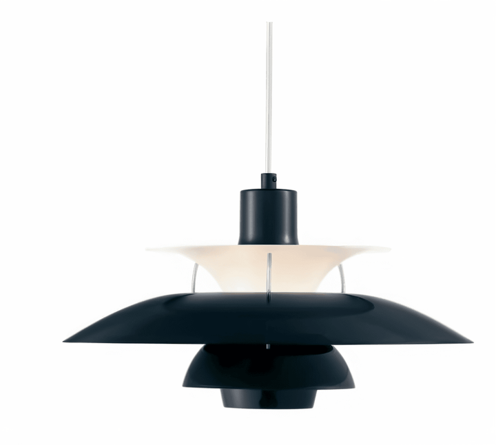 "Minimalistisk nordisk taklampa i metall, blått/grått, rund design, för elegant modern belysning i hemmet."
