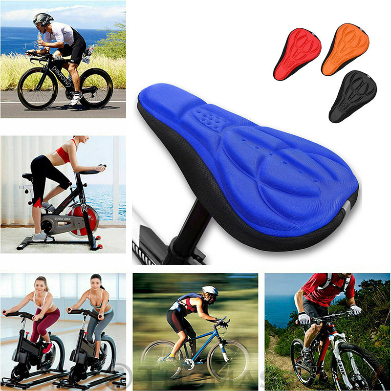 "Mjukt 3D silikon cykelsadelöverdrag, blå, ergonomisk design, enkel installation, passat smala sadlar, sports & fitness"