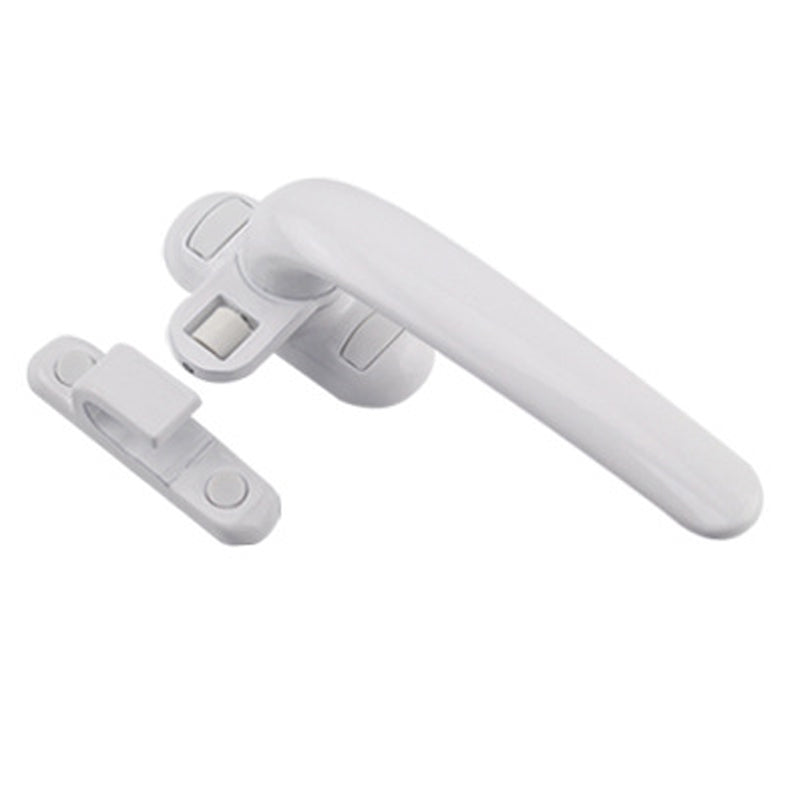 "Modern casement dörr- och fönsterhandtag i aluminium, svart finish, ergonomisk design med omvänd funktionalitet."