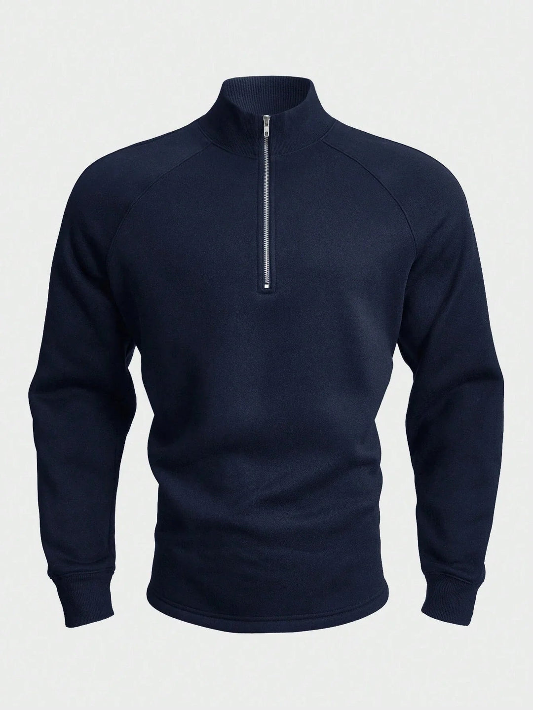 "Modern halv-zip tröja i premium bomullsmix, grå färg. Praktisk design för komfort och stil vid alla tillfällen."
