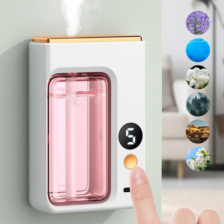 "Modern, kompakt automatisk aromaterapidiffusor, vit och stilren, för optimal doftspridning och lugn atmosfär."