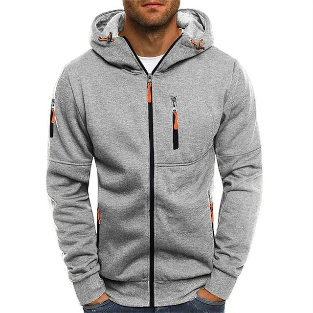 "Modern och bekväm herrhoodie i svart, med dubbel-lagerad huva, justerbart dragsnöre och känguruficka för stil och komfort."
