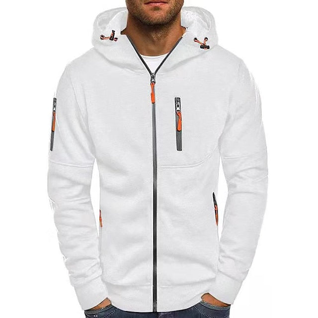 "Modern och bekväm herrhoodie i svart, med dubbel-lagerad huva, justerbart dragsnöre och känguruficka för stil och komfort."