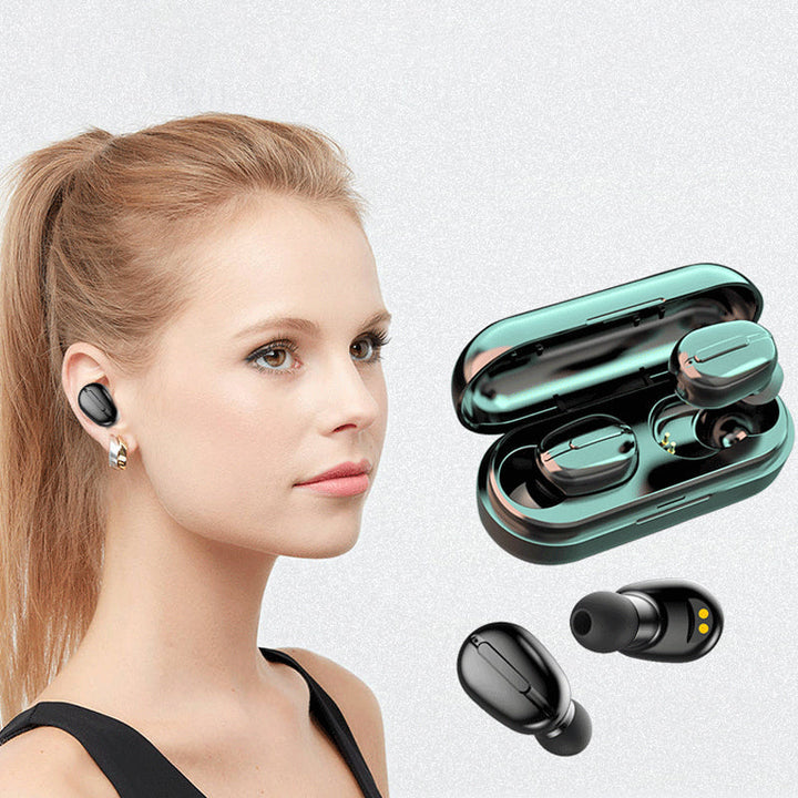 "Moderna trådlösa Bluetooth hörlurar för kvinnor och män, med översättning, i svart eller vitt för stil och frihet."