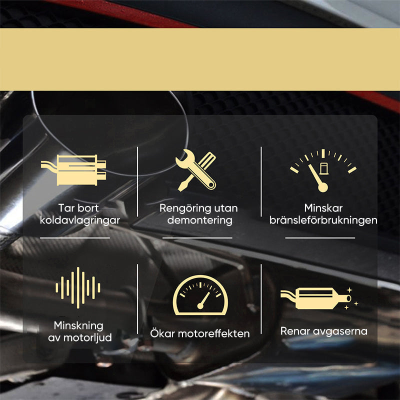 "Motor katalysatorrengöringsmedel för avlagringar, klar vätska i 30 ml flaska, förbättrar motorprestanda och minskar avgaser"