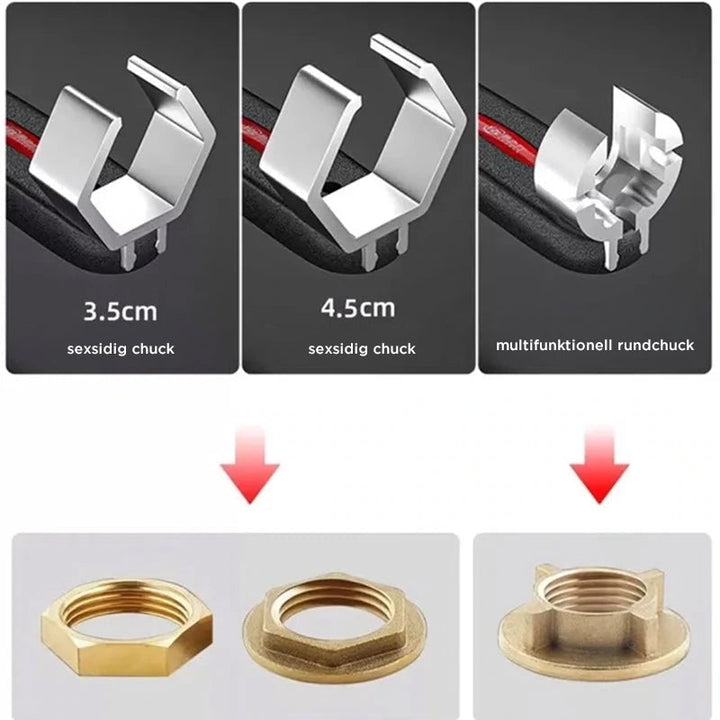"Multifunktionell aluminium badrumsrörtång med ergonomiskt handtag och silverfärg, perfekt för VVS-arbeten."