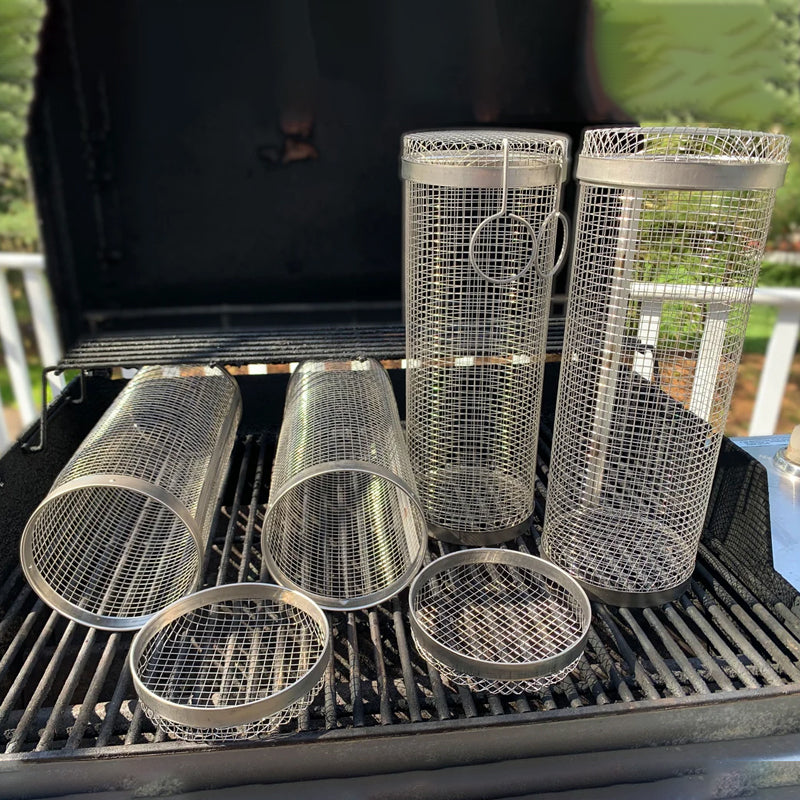 "Multifunktionell BBQ grillkorg i rostfritt stål, robust och slitstark, idealisk för grönsaker och kötträtter på grillen."