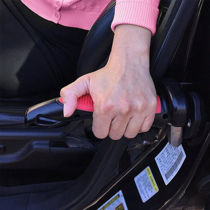 "Multifunktionell bilnödhammare med bältesskärare & LED-ljus, kompakt design, aluminium, säkerhet för bilresor."