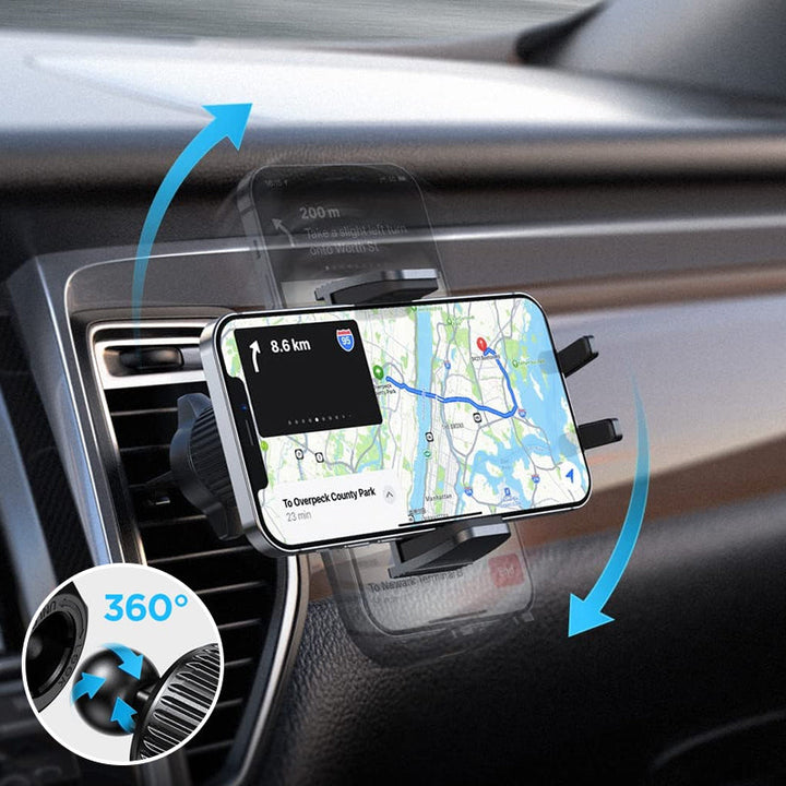 "Multifunktionell biltelefonhållare för luftventil, modern design, stabilt grepp och justerbar 360 graders synvinkel."