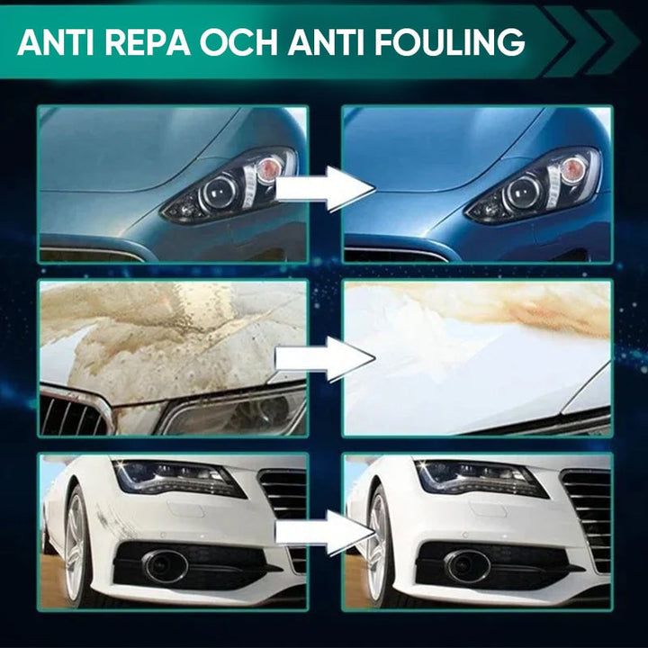 Multifunktionell bilvårdsspray med glansskydd, klar flaska, skyddar och rengör bilens yta effektivt, vattenlös tvätt.