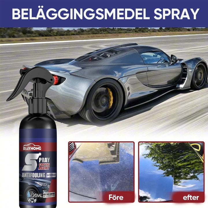 Multifunktionell bilvårdsspray med glansskydd, klar flaska, skyddar och rengör bilens yta effektivt, vattenlös tvätt.